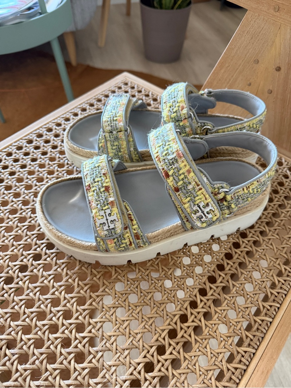 Tory Burch Kira Sports Sandals in Tweed size 7 (37)
